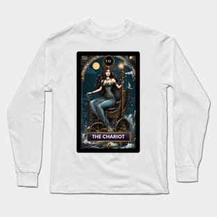 The Chariot Mermaid Tarot Card Long Sleeve T-Shirt